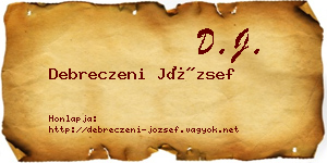 Debreczeni József névjegykártya