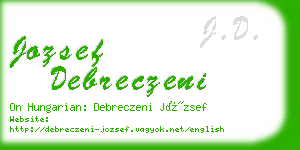 jozsef debreczeni business card